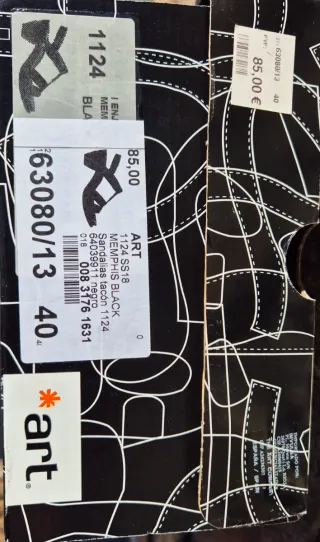 Sandalias Art Negras Mujer