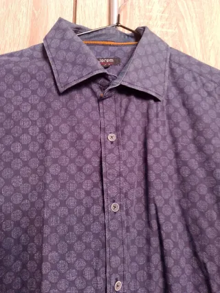 Camisa larga azul estampada Jerem