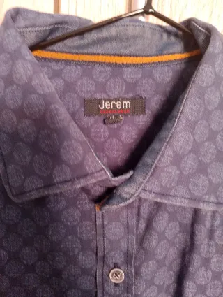 Camisa larga azul estampada Jerem