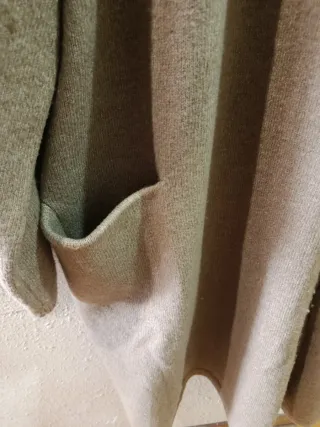 Abrigo beige/gris talla única