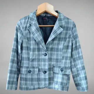 Blazer cuadros blanco y negro