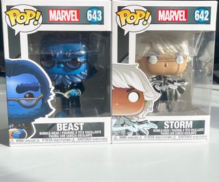 Funko Pop Marvel Beast 643 y Storm 642