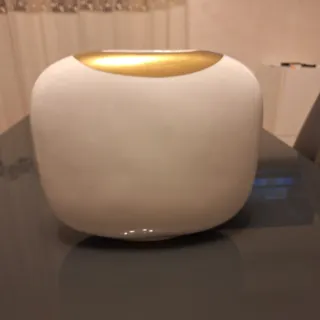 Vaso decorativo bianco e oro