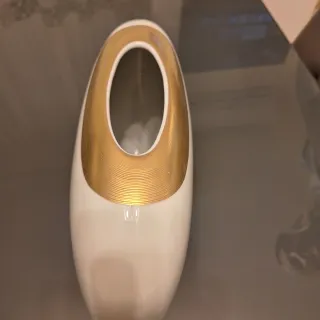 Vaso decorativo bianco e oro