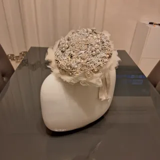 Vaso decorativo bianco e oro