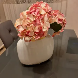 Vaso decorativo bianco e oro