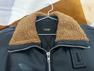 Chaqueta Maje Cuero Batou Negra