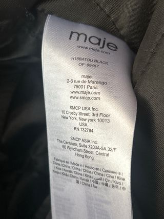 Chaqueta Maje Cuero Batou Negra