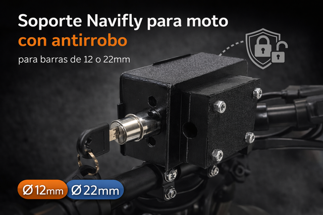 Soporte Navifly Moto Antirobo Negro