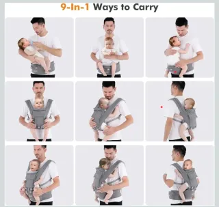 Mochila porta bebé ergonómica gris