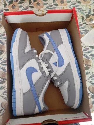 Scarpe Nike Dunk Low Grigio Bianco Blu