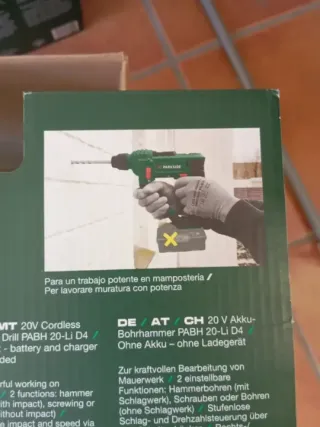 Martillo Taladro Percutor Parkside 20V completo