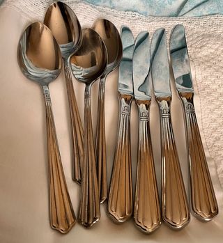 Set 8 pezzi posate Bernini oro/argento