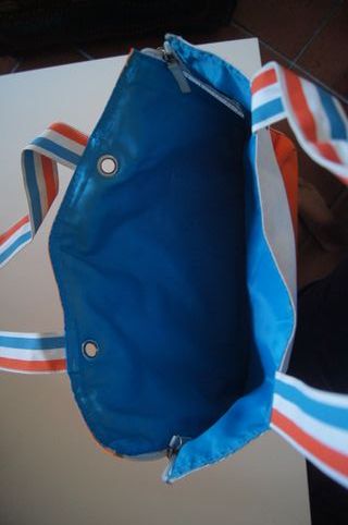 Saco de Praia Reversível Laranja e Branco