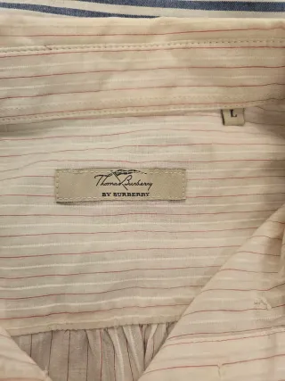Camisa Burberry Rayas Rosas Algodón Clásica