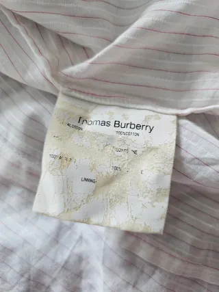 Camisa Burberry Rayas Rosas Algodón Clásica