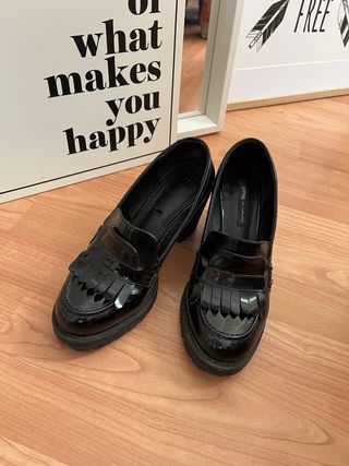 Mocasines de tacón negros