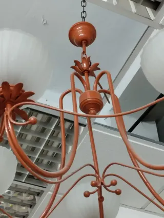 Lámpara de forja de 5 tulipas