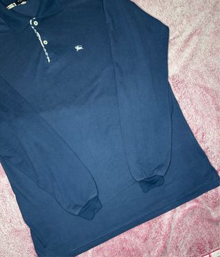 Polo Burberry Manga Larga Azul