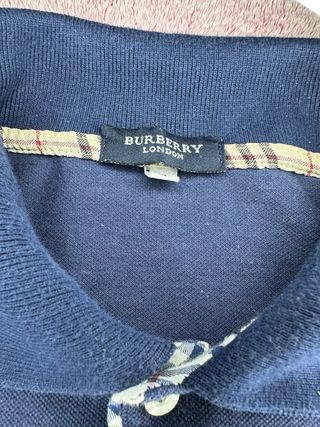 Polo Burberry Manga Larga Azul