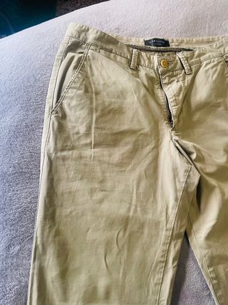 Pantalón chino verde hombre