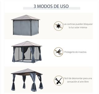 Cenador Jardín 3x3m