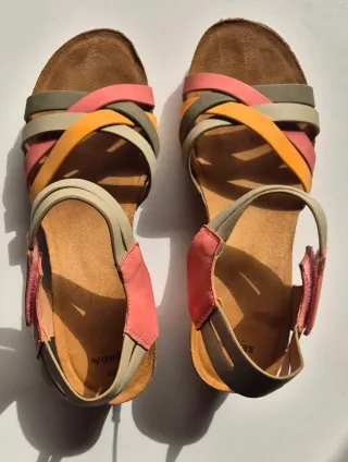 Sandalias de cuña multicolor