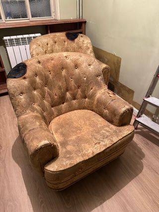 Conjunto sofá y sillón para tapizar