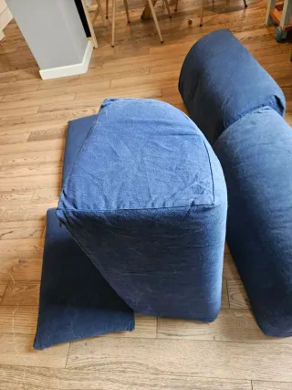 Set 3 Cuscini Blu schienale Divano + 2 piccoli