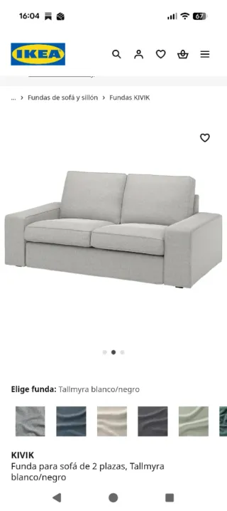 Funda KIVIK 2 plazas Tallmyra blanco/negro