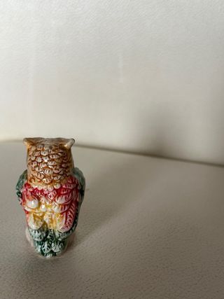 Statuetta gufo ceramica dipinta a mano