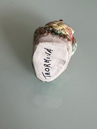 Statuetta gufo ceramica dipinta a mano