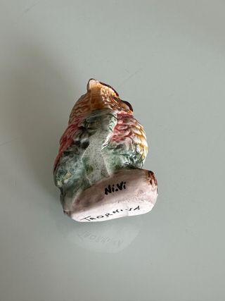 Statuetta gufo ceramica dipinta a mano