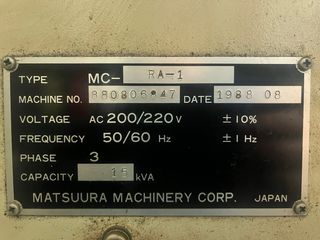 Centro Mecanizado Matsuura RA-I Doble Pallet