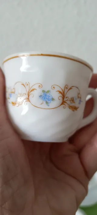 6 Tazas de café Arcopal con plato