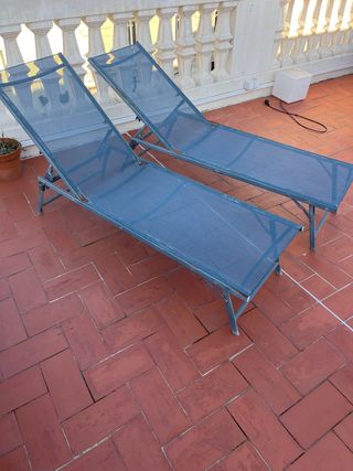 2 Hamacas/Tumbonas Exterior Gris