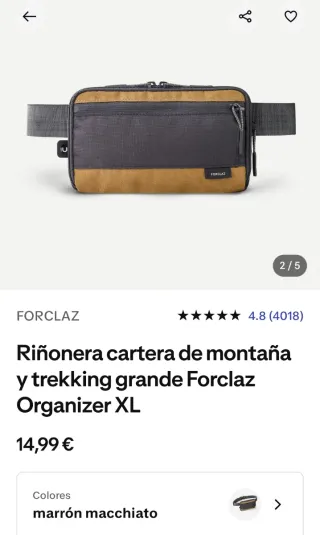 Riñonera Forclaz Negra y Marrón