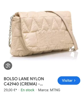 Bolso MTNG crema acolchado cadena
