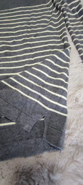 Jersey fino Zara Rayas Gris Talla M