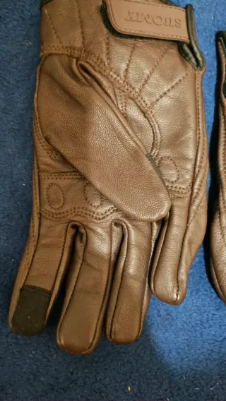 Guantes de moto de cuero marrones