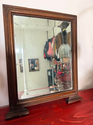 Specchio da tavolo vintage in legno