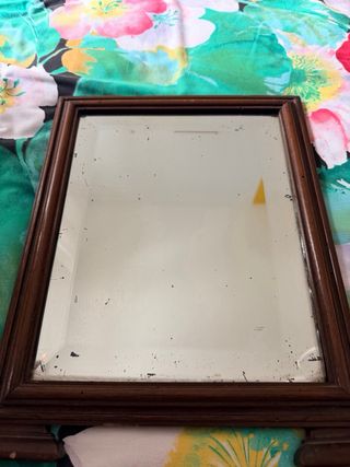 Specchio da tavolo vintage in legno