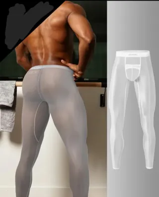 Leggings compresión hombre blanco y rosa