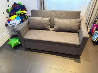 Sofá Cama Gris Tela se hace cama 140