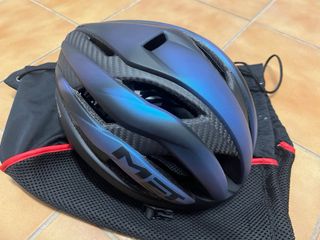 Casco Met Trenta 3K Carbon Mips Azul Talla M Nuevo