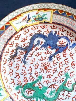 PLATO PORCELANA CHINA CON DRAGONES