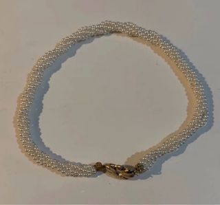 Collana perle dorata e bianca