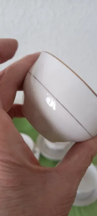 6 tazas de porcelana antiguas con plato