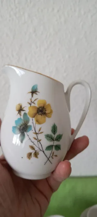 6 tazas de porcelana antiguas con plato