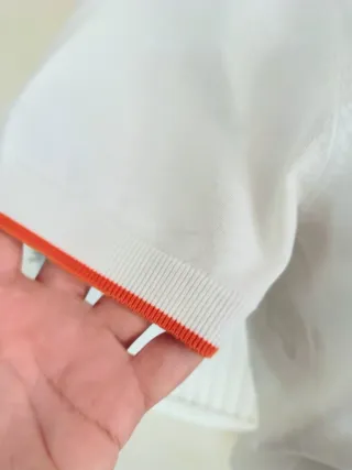 Top Massimo Dutti Algodón Blanco Naranja